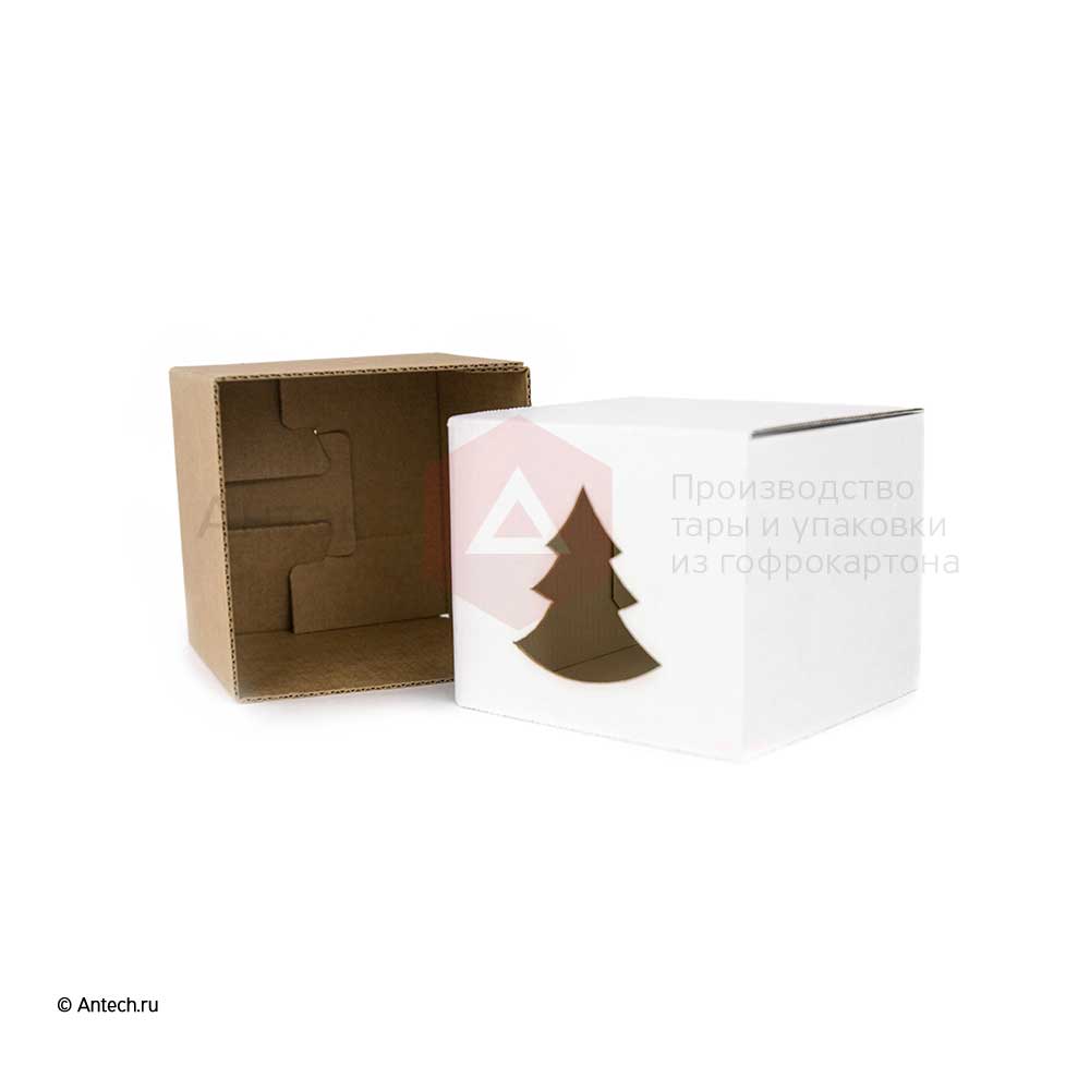 Подарочная коробка новогодняя МГК Т−11E белый 100*100*95 (фото 4) – купить в Москве