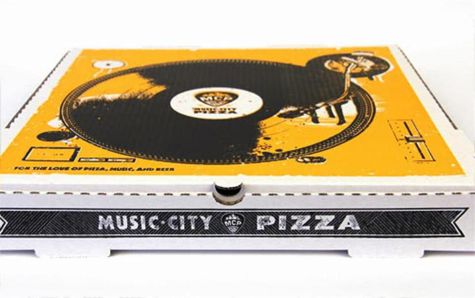 Music City Pizza - дизайн оформления коробок для пиццы
