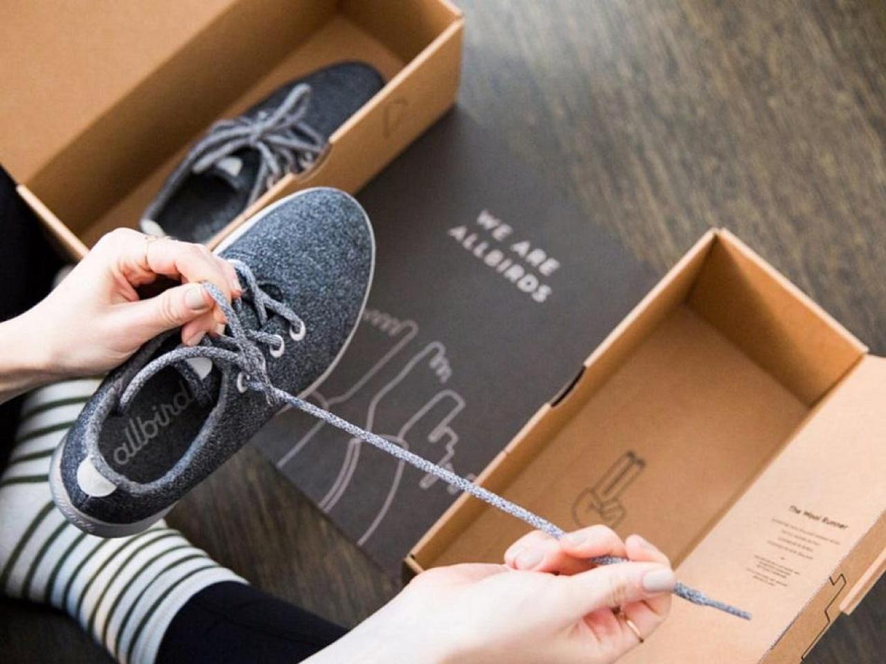 Дизайн упаковки для шерстяных кроссовок Allbirds
