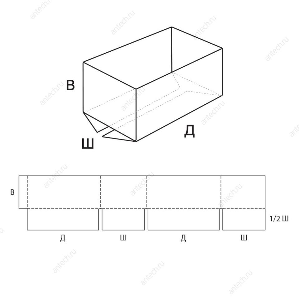 FEFCO 0200 Коробка четырехклапанная без крышки