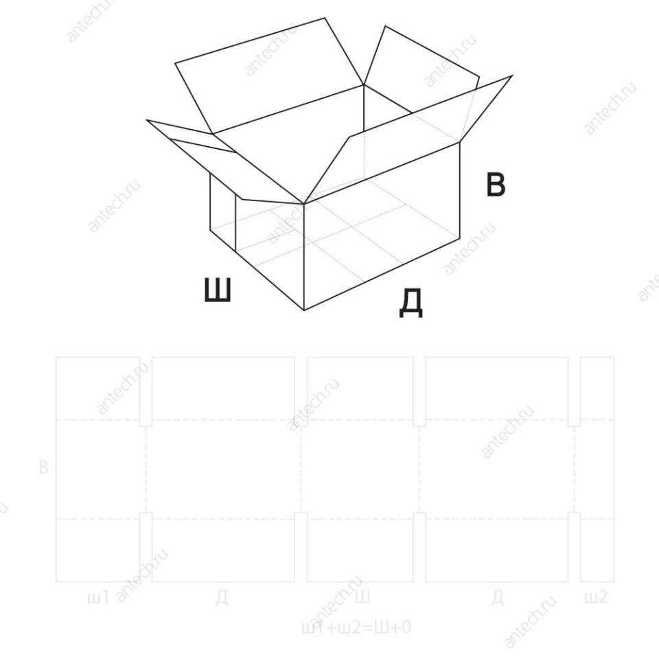 FEFCO 0231 Коробка четырехклапанная, скрепляемая по ширине