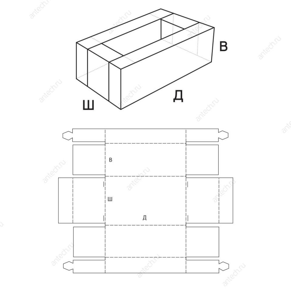FEFCO 0431 Коробка складная, самосборная, с отверстием