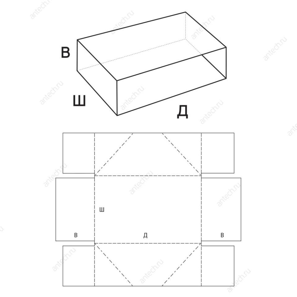 FEFCO 0450 Лоток складной со склейкой и усиленными стенками по ширине