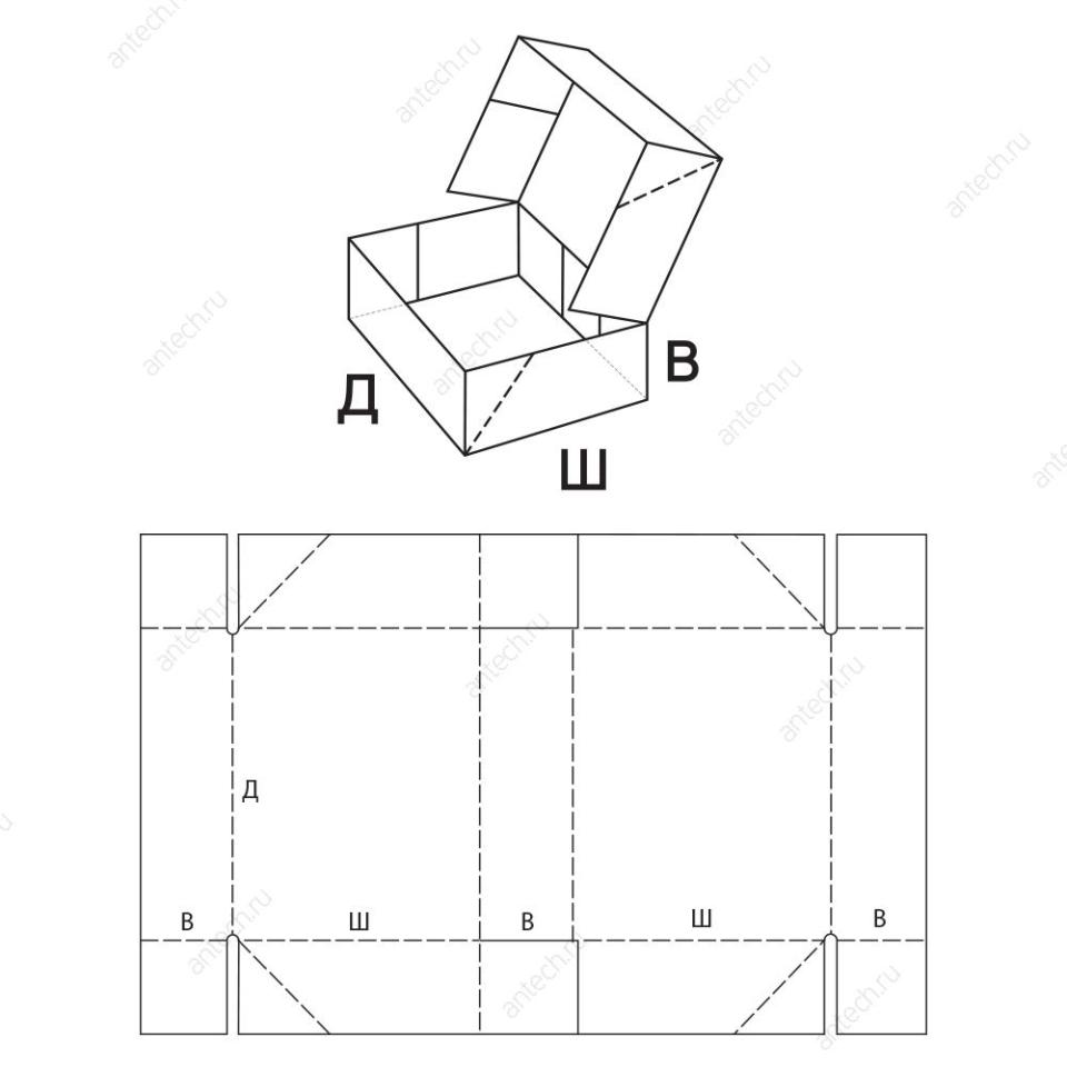 FEFCO 0759 Гофрированный короб складной клеенный с крышкой откидной