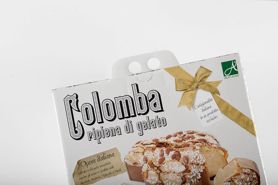 Дизайн упаковки и фирменный стиль для десерта Colomba gelato