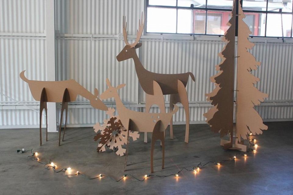 Cardboard Woodland Creatures - картонные звери из Калифорнии