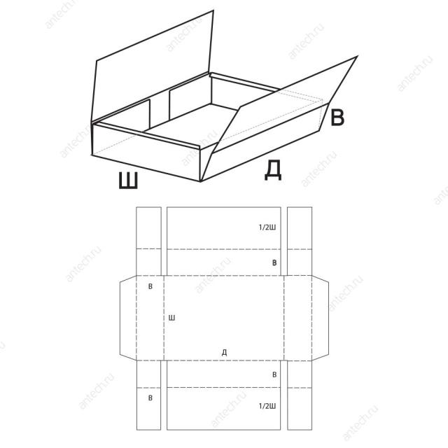 FEFCO 0412 Коробка складная, с угловыми клапанами