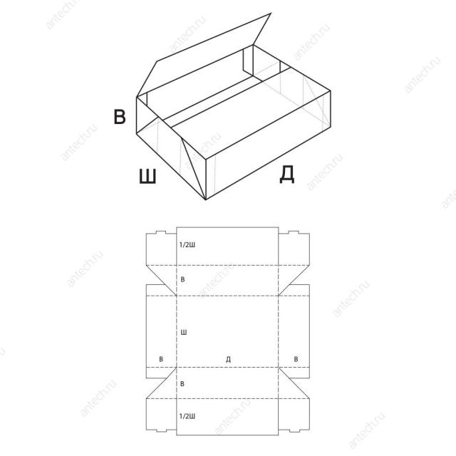 FEFCO 0437 Гофротара складная со сплошным дном и стыкующимися клапанами