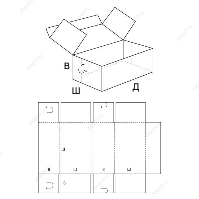 FEFCO 0442 Коробка складная с откидной крышкой