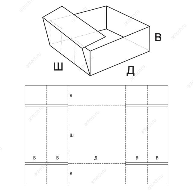FEFCO 0454 Лоток складной с усиленными стенками по ширине