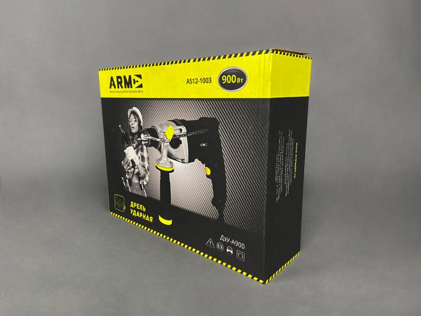 Упаковка для дрели с яркой печатью