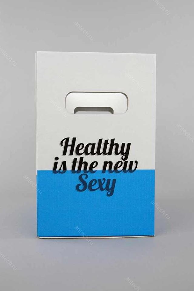Картонный ящик с ручками и разделителями HEALTHY IN THE NEW SEXY
