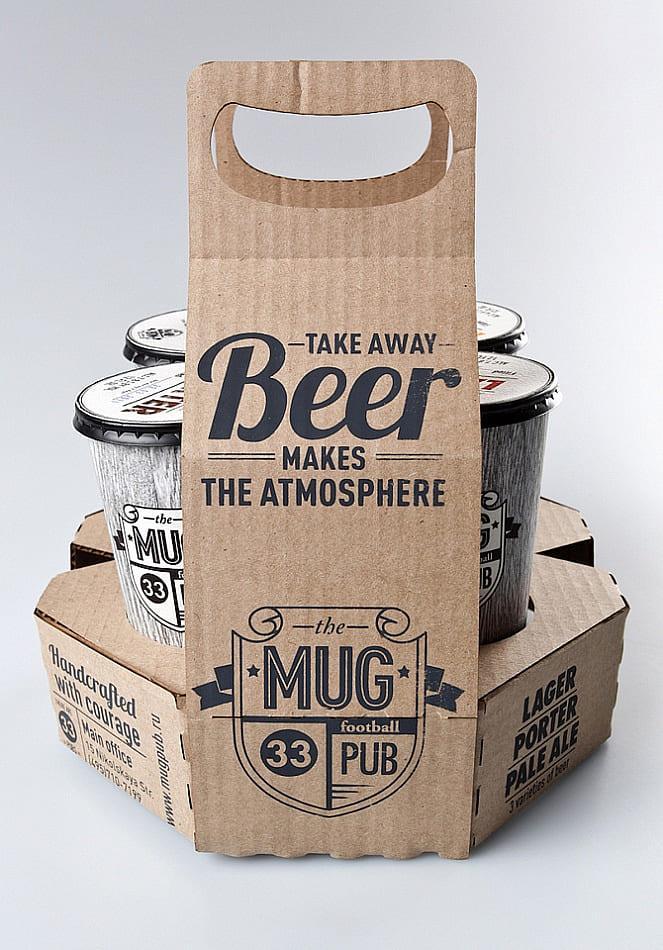 MUG pub - упаковка из гофрокартона для напитков на вынос