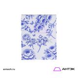 Подарочная коробка к 8 марта крышка-дно 270х215х90 МГК с печатью "Синие пионы"