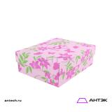 Подарочная коробка к 8 марта крышка-дно 270х215х90 МГК с печатью "Розовые цветы"