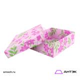 Подарочная коробка к 8 марта крышка-дно 270х215х90 МГК с печатью "Розовые цветы"