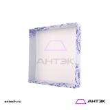 Подарочная коробка к 8 марта крышка-дно 300х300х100 МГК с печатью "Синие пионы"