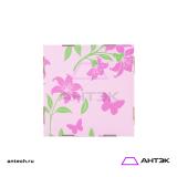 Подарочная коробка к 8 марта крышка-дно 300х300х100 МГК с печатью "Розовые цветы"
