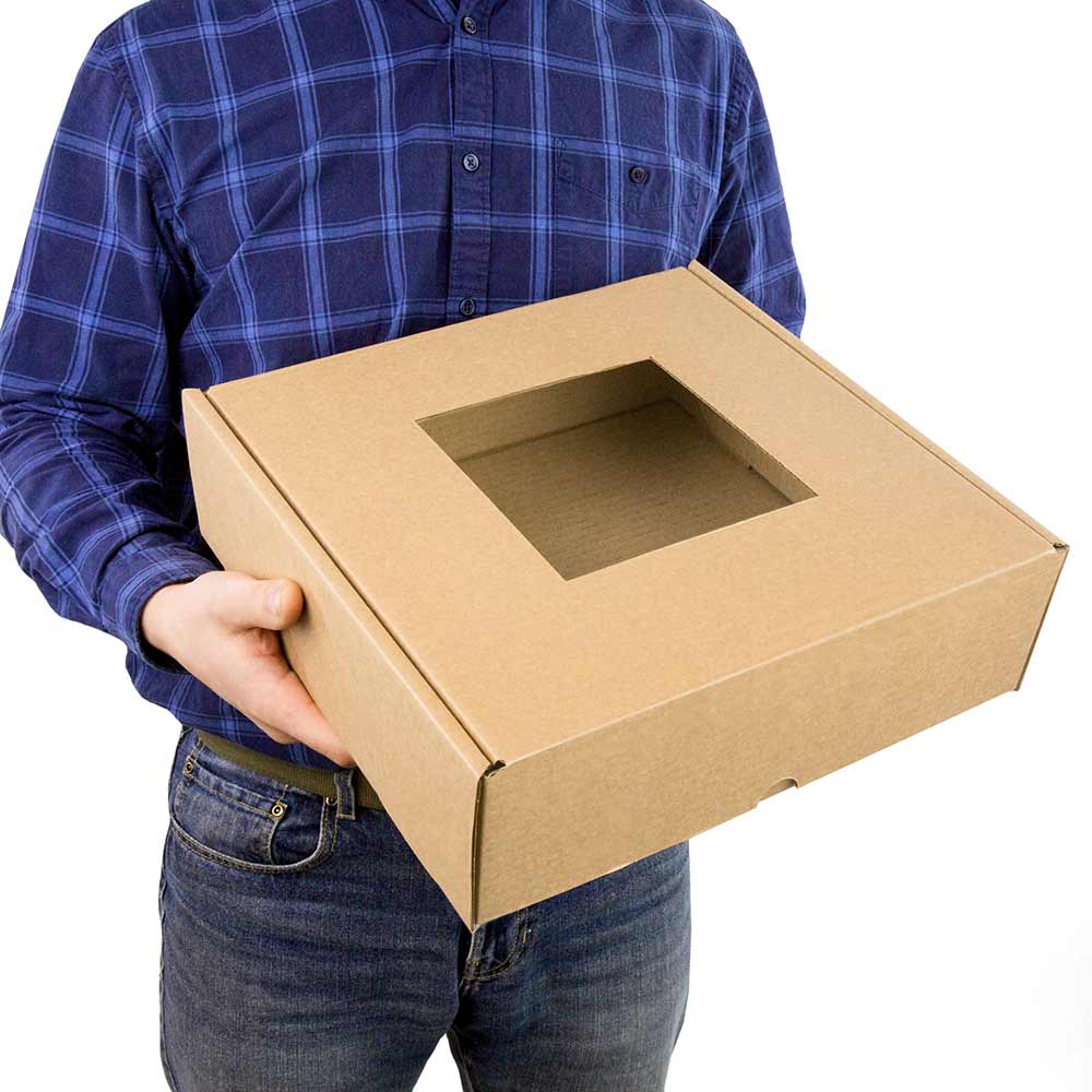 Коробка с окошком 315*315*100 Т−24B бурый (фото 2) – купить в Москве