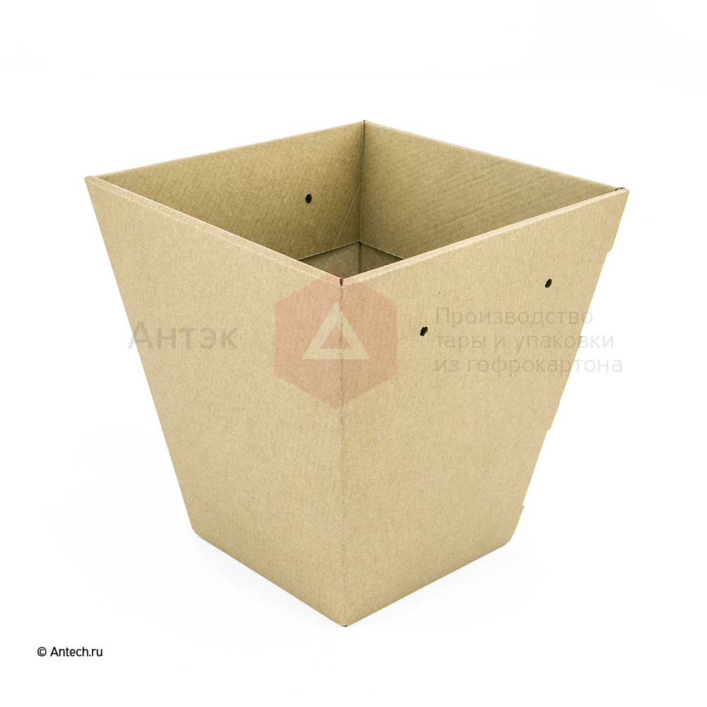 150 (Д) х 150 (Ш) х 250 (В) (внутренние размеры) Картонная коробка самосборная , бурый микрогофрокартон, Е 2