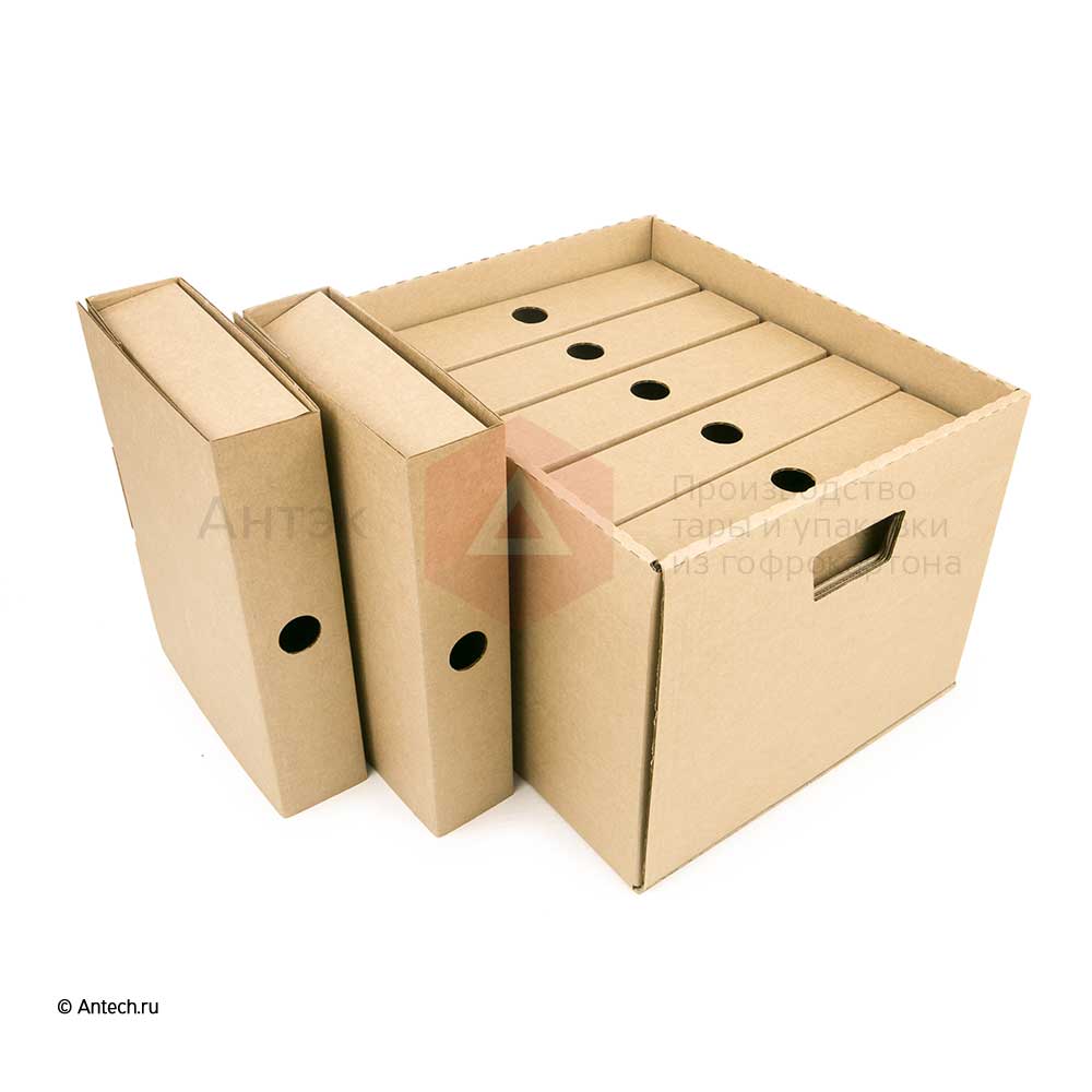 Архивная коробка А4 без крышки 390*320*270 Т−24B бурый 4