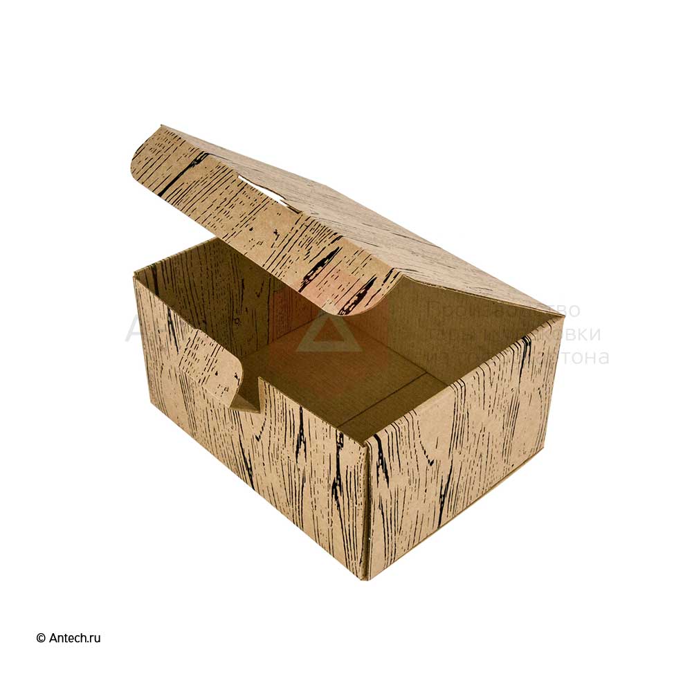 Картонная коробка "Wood" 195*155*100 МГК Т−24E бурый 4