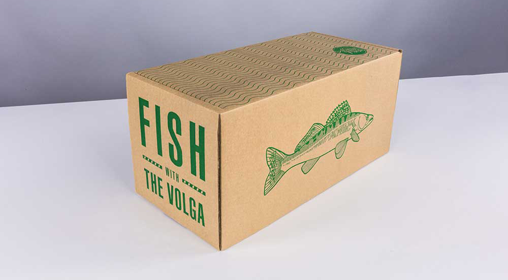 Коробка из влагостойкого гофрокартона для рыбы