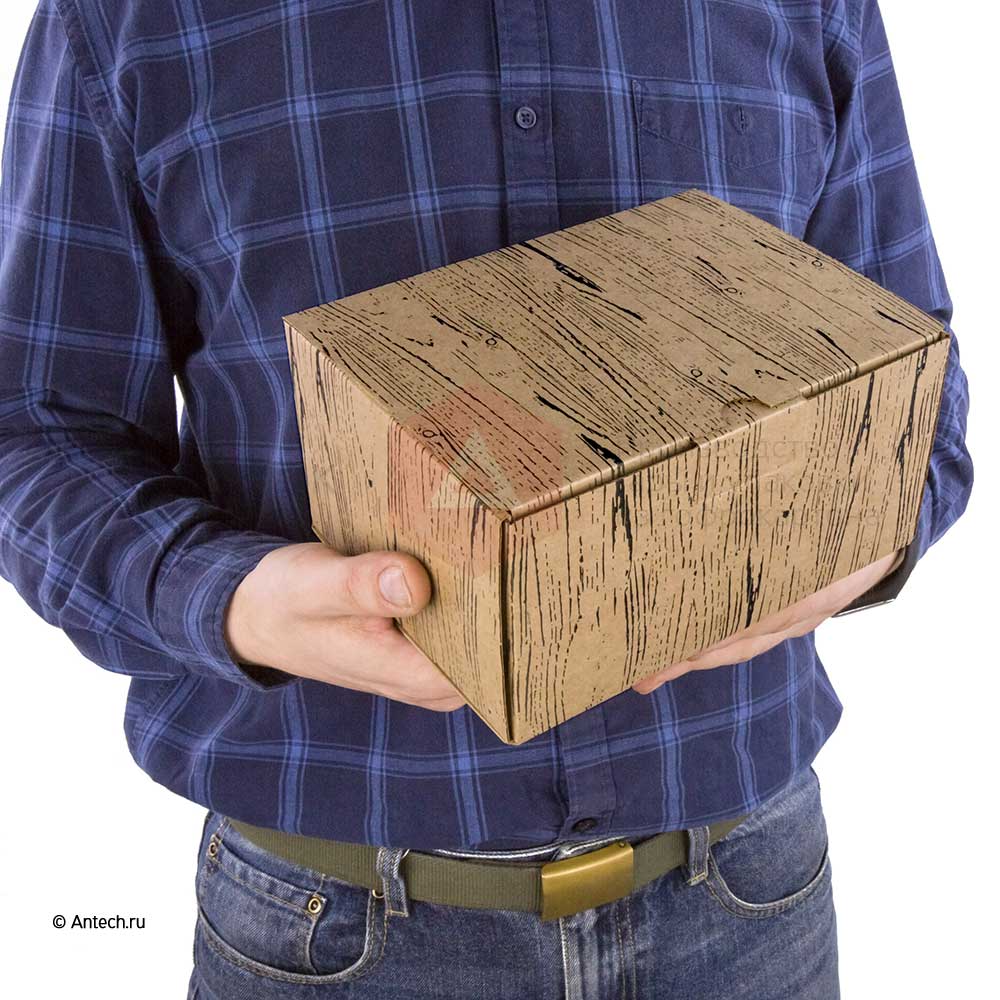 Картонная коробка "Wood" 150*100*100 МГК Т−24E бурый (фото 6) – купить в Москве