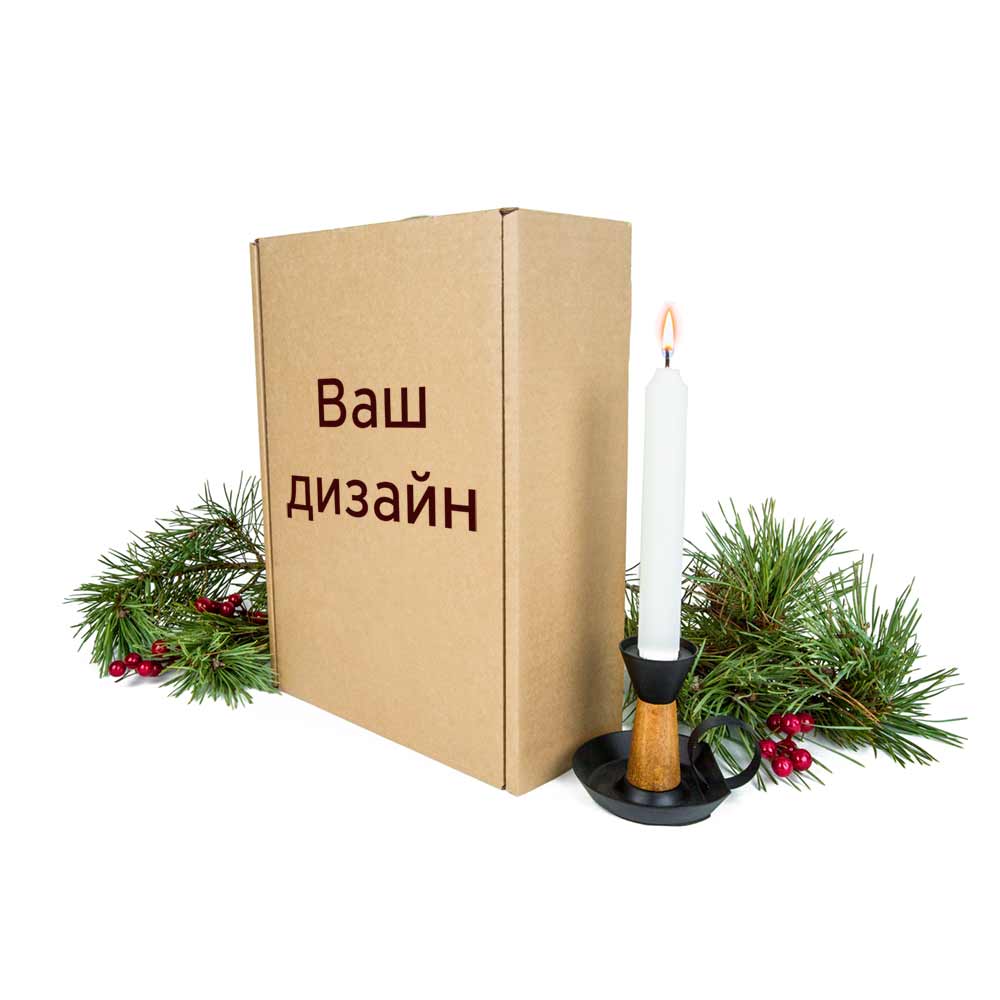 Подарочная коробка новогодняя 220*100*320 Т−24B бурый (уникальный принт) (фото 1) – купить в Москве