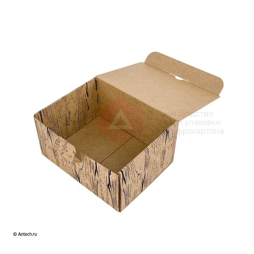 Картонная коробка "Wood" 195*155*100 МГК Т−24E бурый (фото 2) – купить в Москве