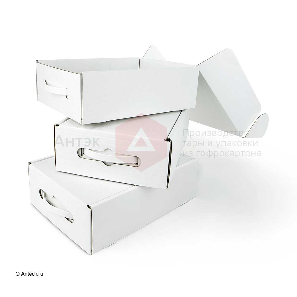 Коробка с ручкой 220*320*100 Т−24B белый (фото 4) – купить в Москве