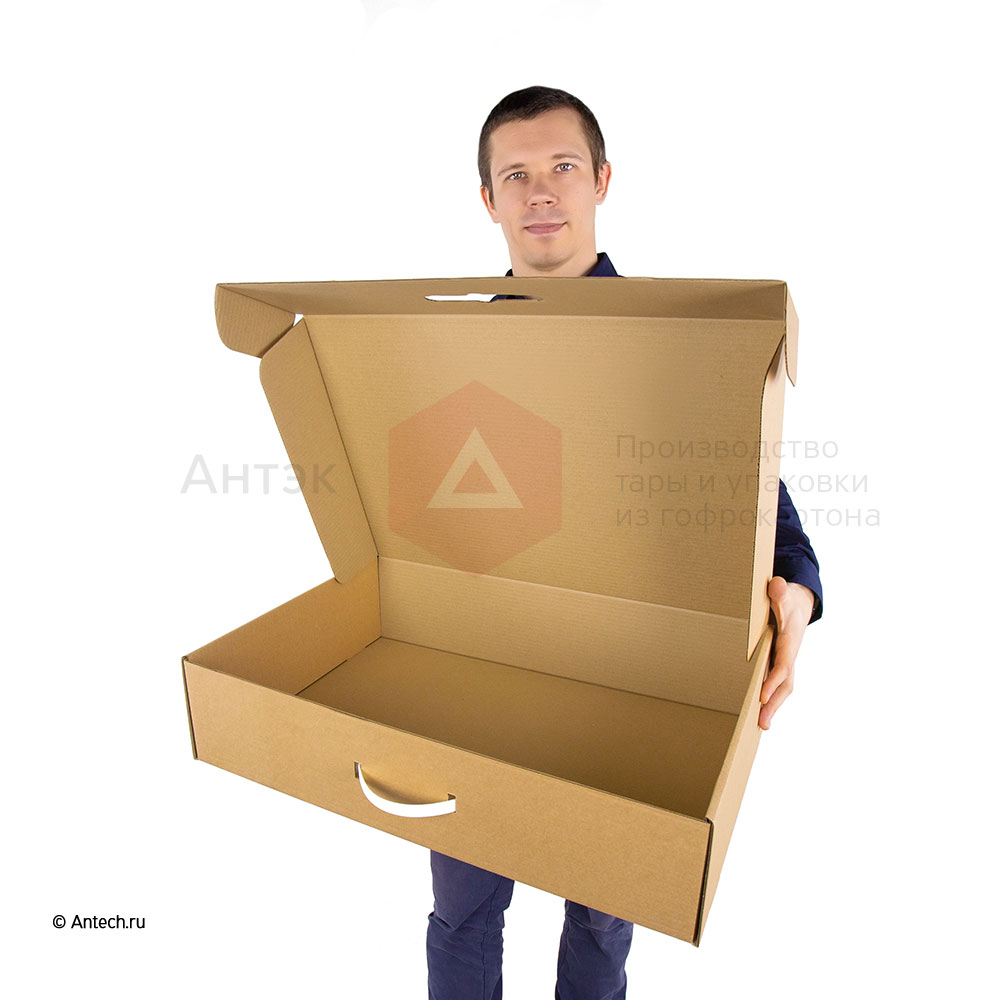 Коробка-чемодан с ручкой 600*400*140 Т−24B бурый (фото 4) – купить в Москве