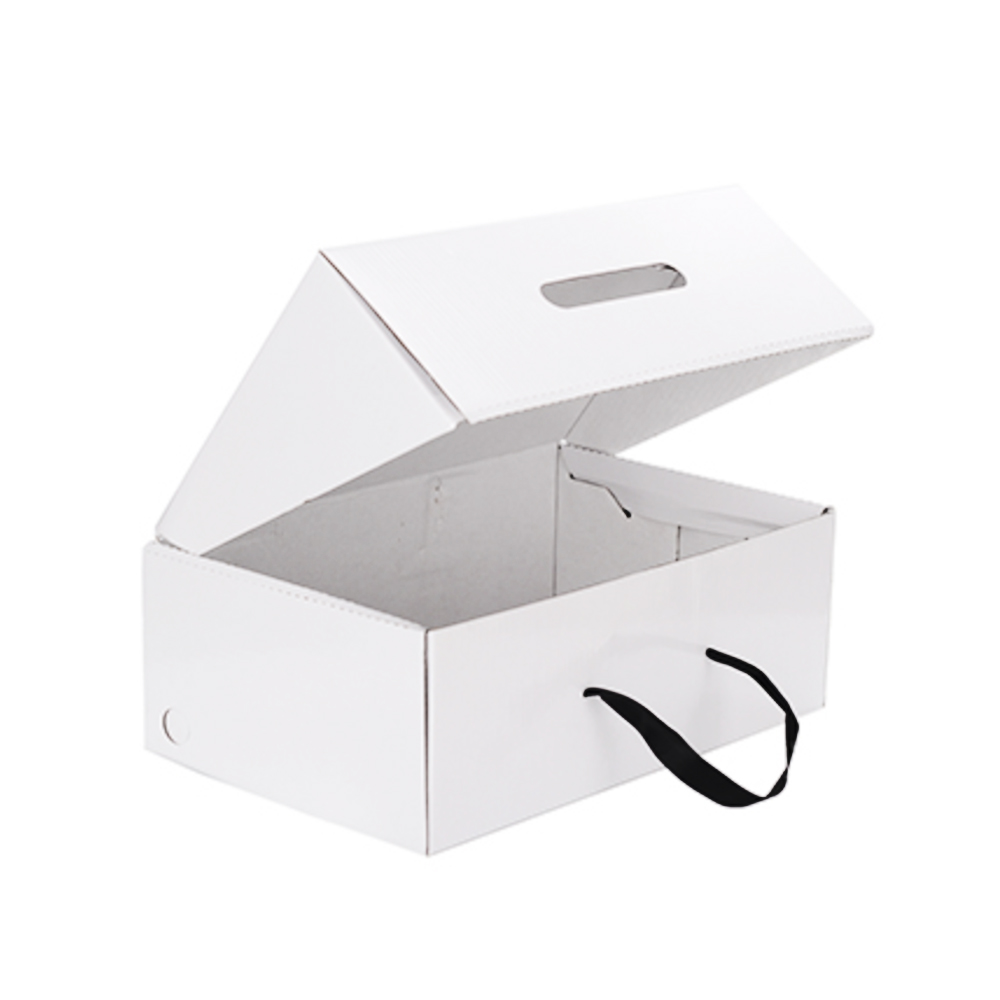 Обувная коробка с откидной крышкой и текстильной ручкой: цена, описание .