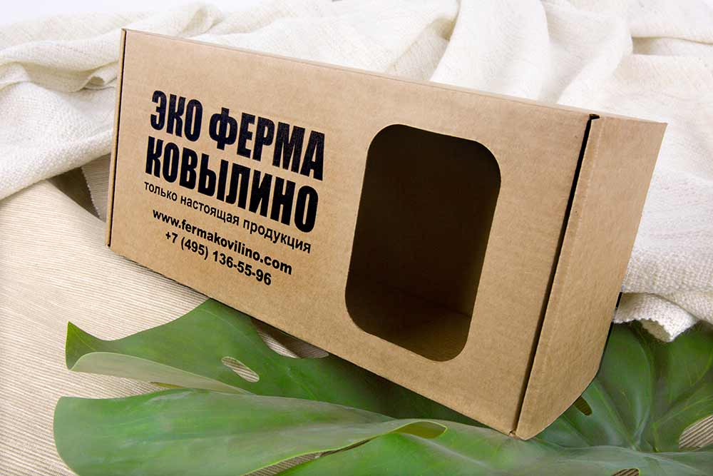 упаковка с вырубным окошком для эко продуктов