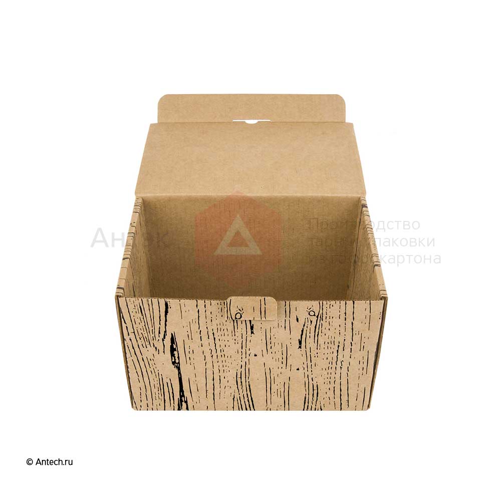 Картонная коробка "Wood" 150*100*100 МГК Т−24E бурый (фото 3) – купить в Москве