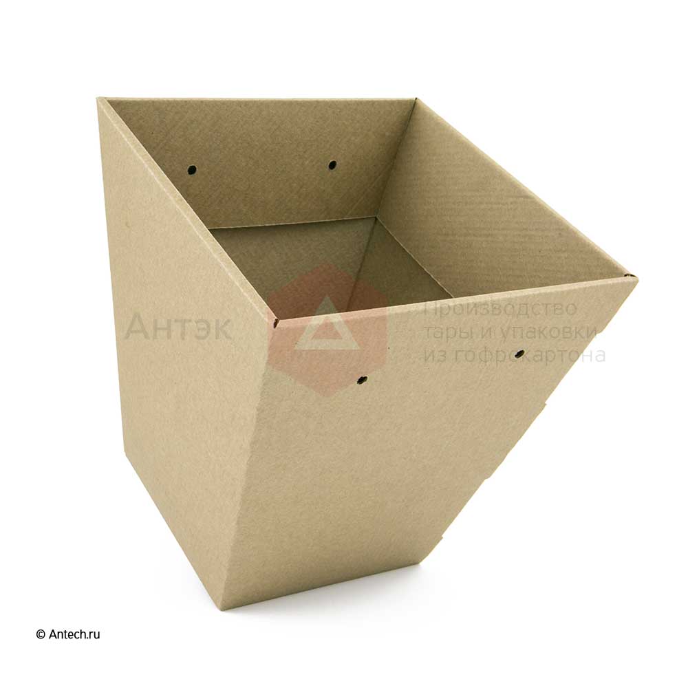 150 (Д) х 150 (Ш) х 250 (В) (внутренние размеры) Картонная коробка самосборная , бурый микрогофрокартон, Е 4