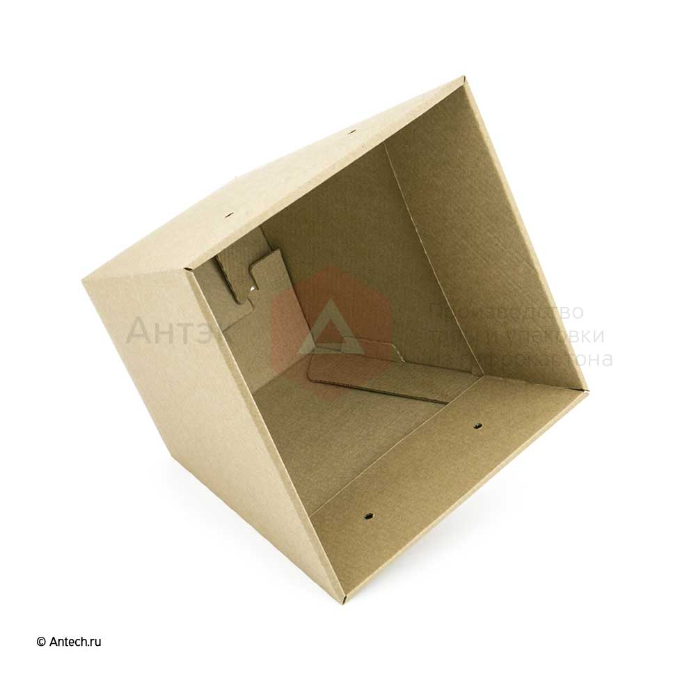 150 (Д) х 150 (Ш) х 250 (В) (внутренние размеры) Картонная коробка самосборная , бурый микрогофрокартон, Е 3
