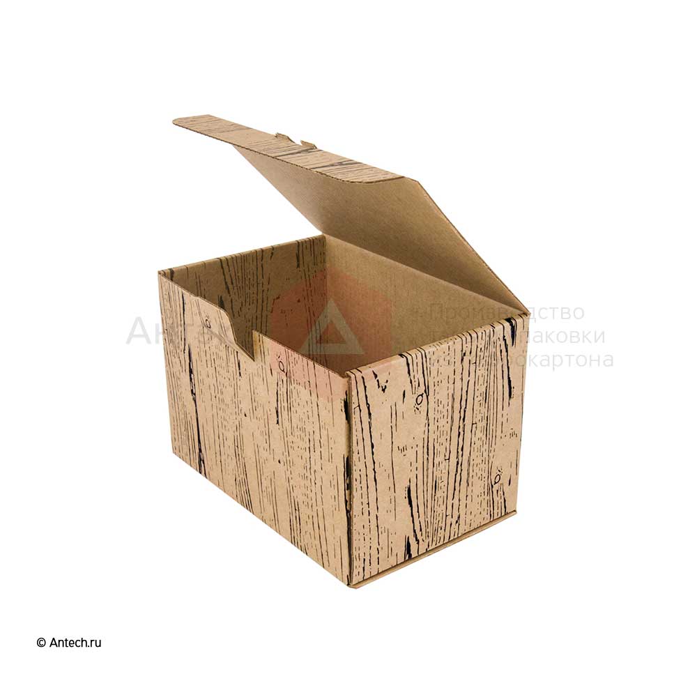 Картонная коробка "Wood" 150*100*100 МГК Т−24E бурый 3