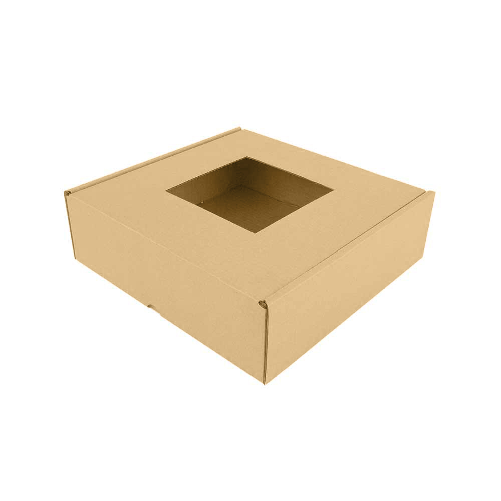 Коробка с окошком 315*315*100 Т−24B бурый (фото 1) – купить в Москве