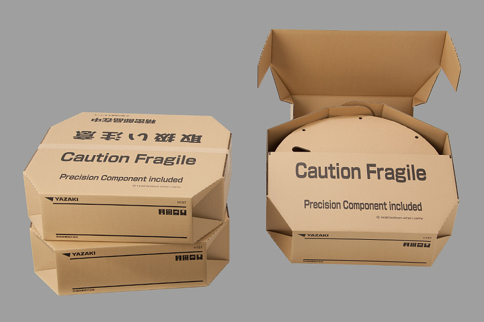 Упаковка для катушек. Восьмигранная коробка с гофрокартона. Восьмигранная упаковка. Connected packaging